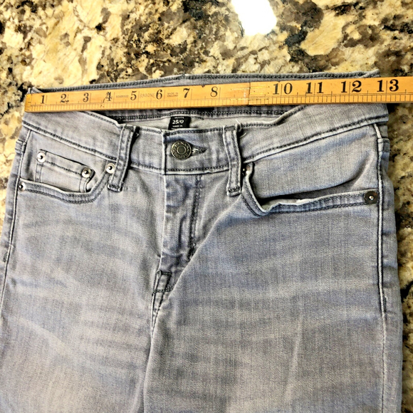 Size 25/0 Banana Republic High Rise Skinny Women Stretchy Jeans Distressed PK - Picture 6 of 16